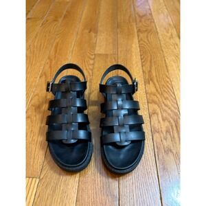 Art Class Kids Black Gladiator Sandals Chunky Platform Strappy Buckle Size 5